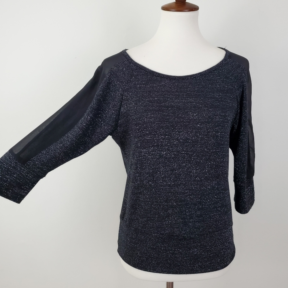 By & By Metallic Knit Top